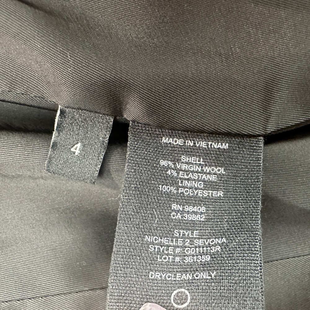 Theory Women’s Virgin Wool Nicholle 2 Sevona Black 2 Button Blazer Size 4 Career - Picture 7 of 11